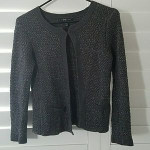 MNG - small grey w/silver threading knit sweater
